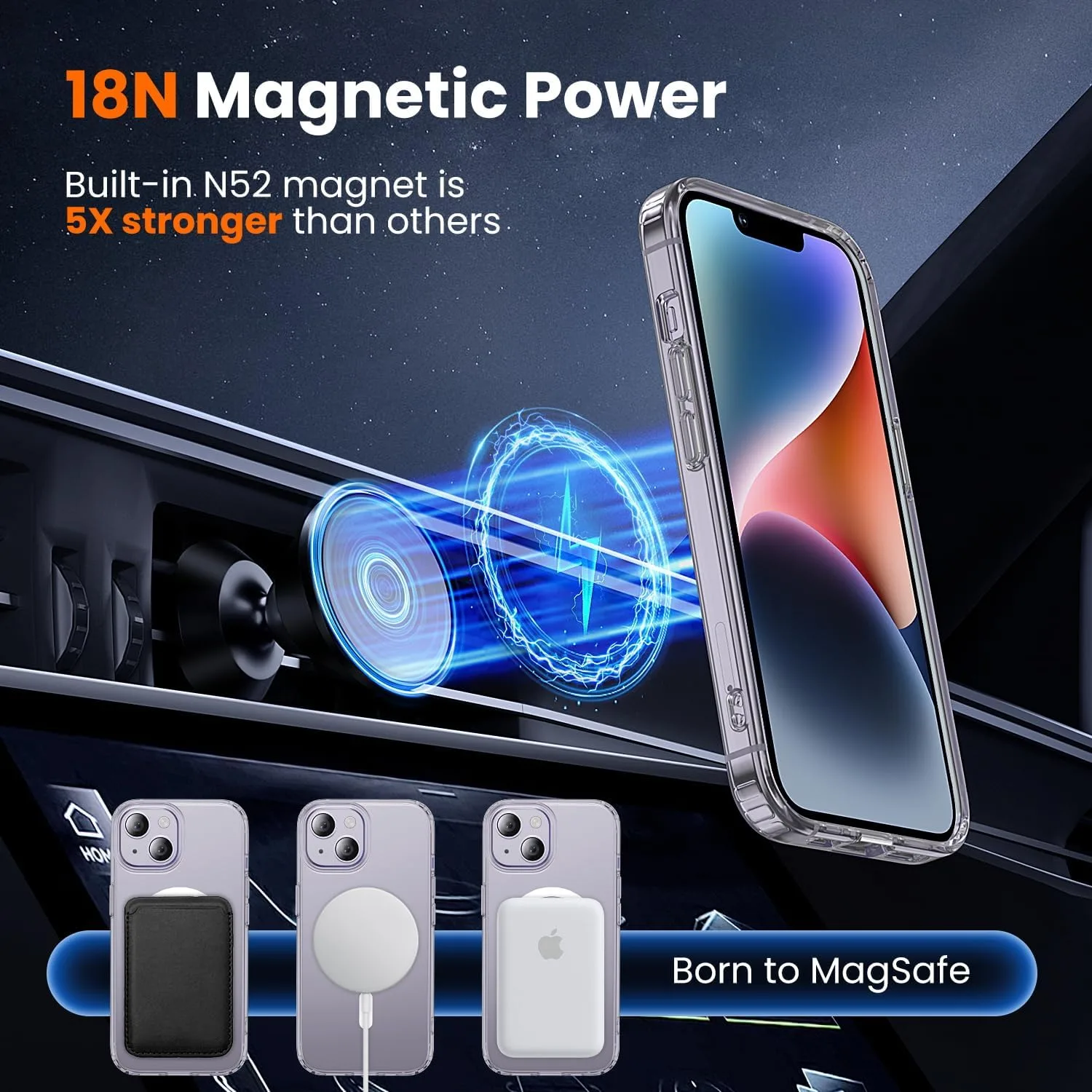 toushion 3 in 1 for iPhone 14 Case Clear