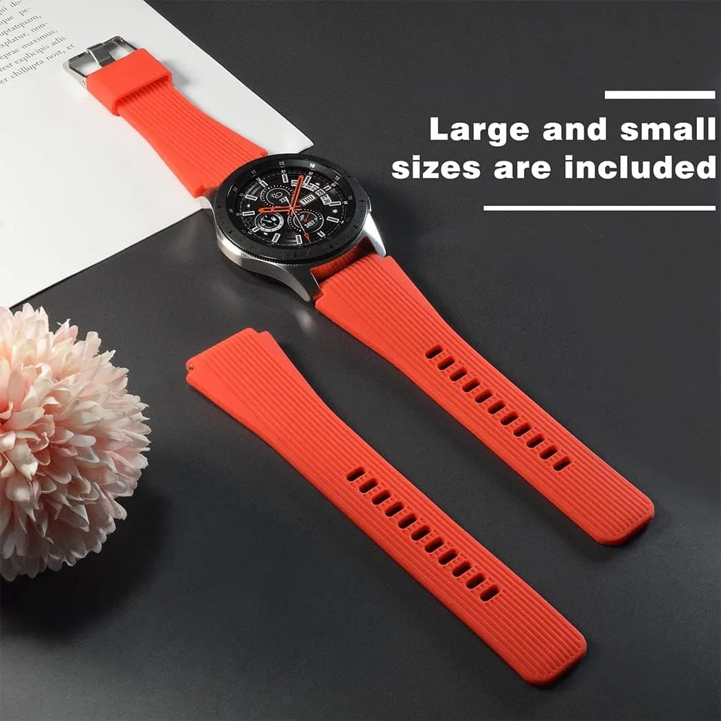HSWAI Compatible with Samsung Galaxy Watch 46mm Bands/Gear S3 Frontier, Classic Watch Bands/Galaxy Watch 3 Bands 45mm, 22mm Soft Silicone Bands Bracelet Sports Strap for Men & Women.