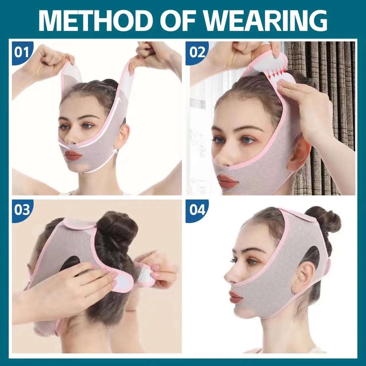 Beauty Face Sculpting Sleep Mask, Double Chin Reducer,V Shaped Slimming Face Mask, Reusable Facial Shaped UP Lift Mask- Anti-Aging and Anti-Wrinkle Band（1Pcs）