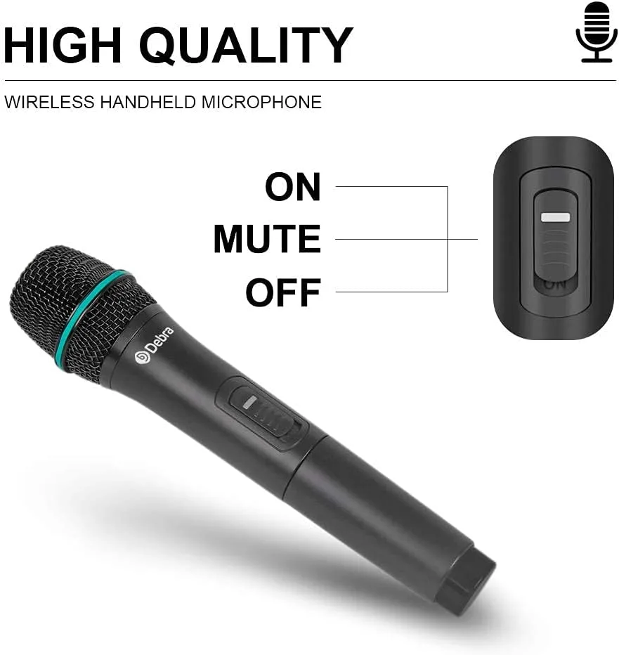 D Debra Audio AU400 Pro UHF 4 Channel Wireless Microphone System