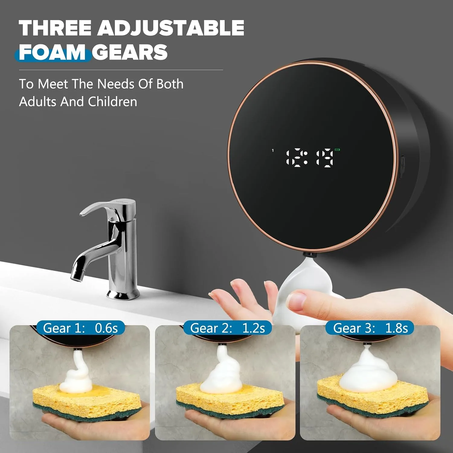 Monstake Automatic Soap Dispenser, Touchless Rechargeable Wall Mount