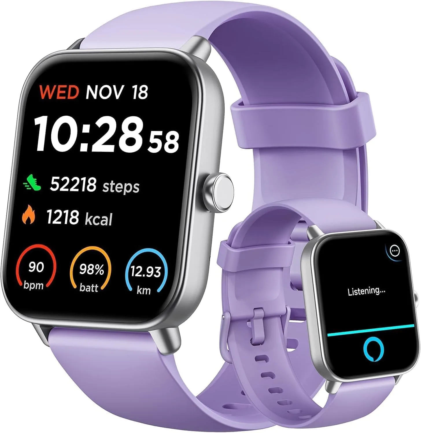 Smartwatch Gydom para mujer Alexa integrado 1.8" púrpura