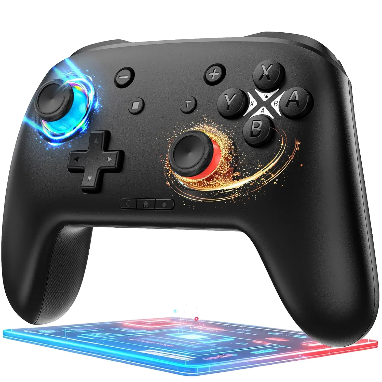 Switch Controller, Wireless Bluetooth Controller for Nintendo Switch 2/Switch/Lite/OLED, game controllers Compatible with iPhone/Mac/iPad/iOS/Android/Phone/PC/Steam and TV with Rotary Motors, RGB Hall Effect Joysticks/Macro Back Buttons/Turbo Modes/6-Axis/Motion/Wake up (Pink)