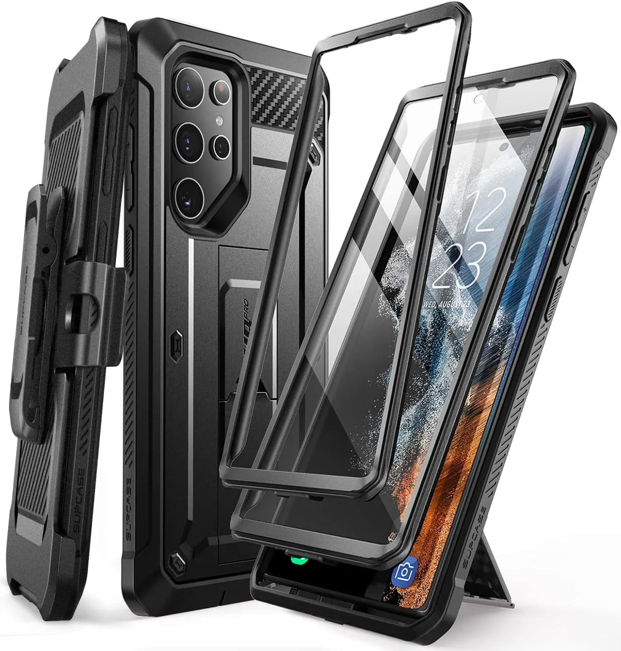 SUPCASE for Galaxy S22 Ultra Case with Built-in Screen Protector, Black