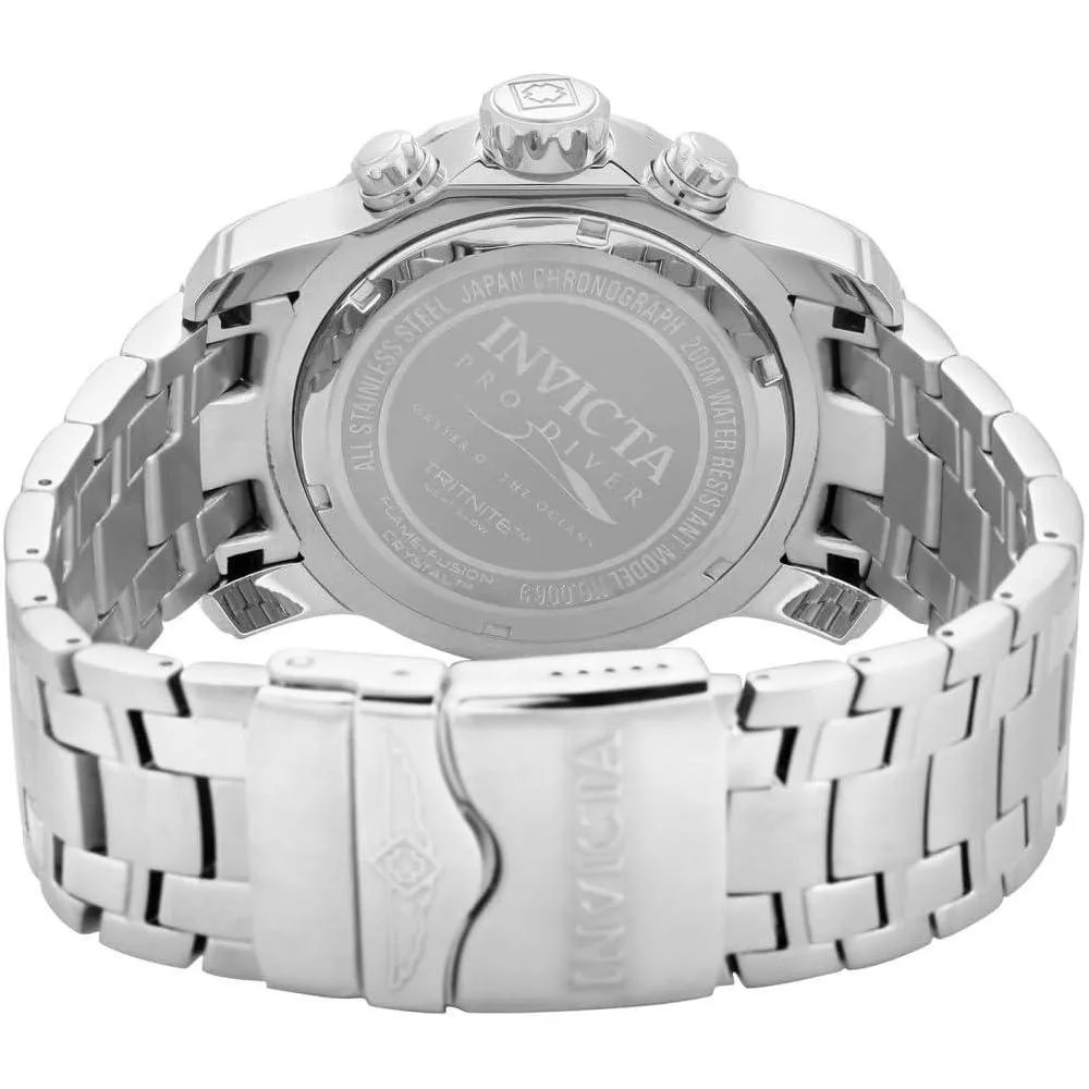 Reloj cronógrafo Invicta Pro Diver con correa de acero inoxidable, modelo plateado, ideal para actividades acuáticas