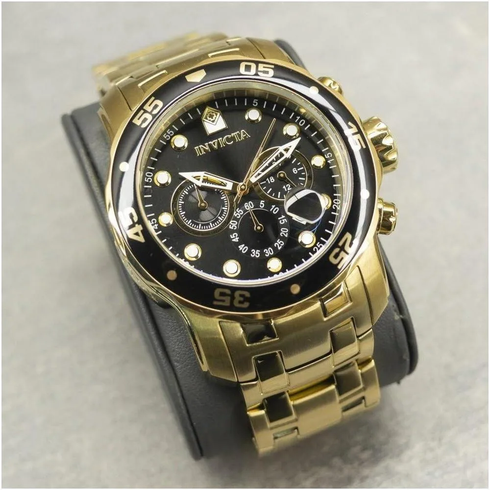 Invicta Pro Diver, reloj cronógrafo de cuarzo con correa de acero inoxidable plateado, diseño sofisticado para hombres