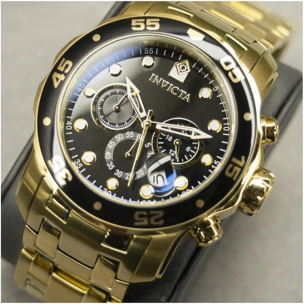 Invicta Pro Diver, reloj cronógrafo de cuarzo con correa de acero inoxidable plateado, diseño sofisticado para hombres