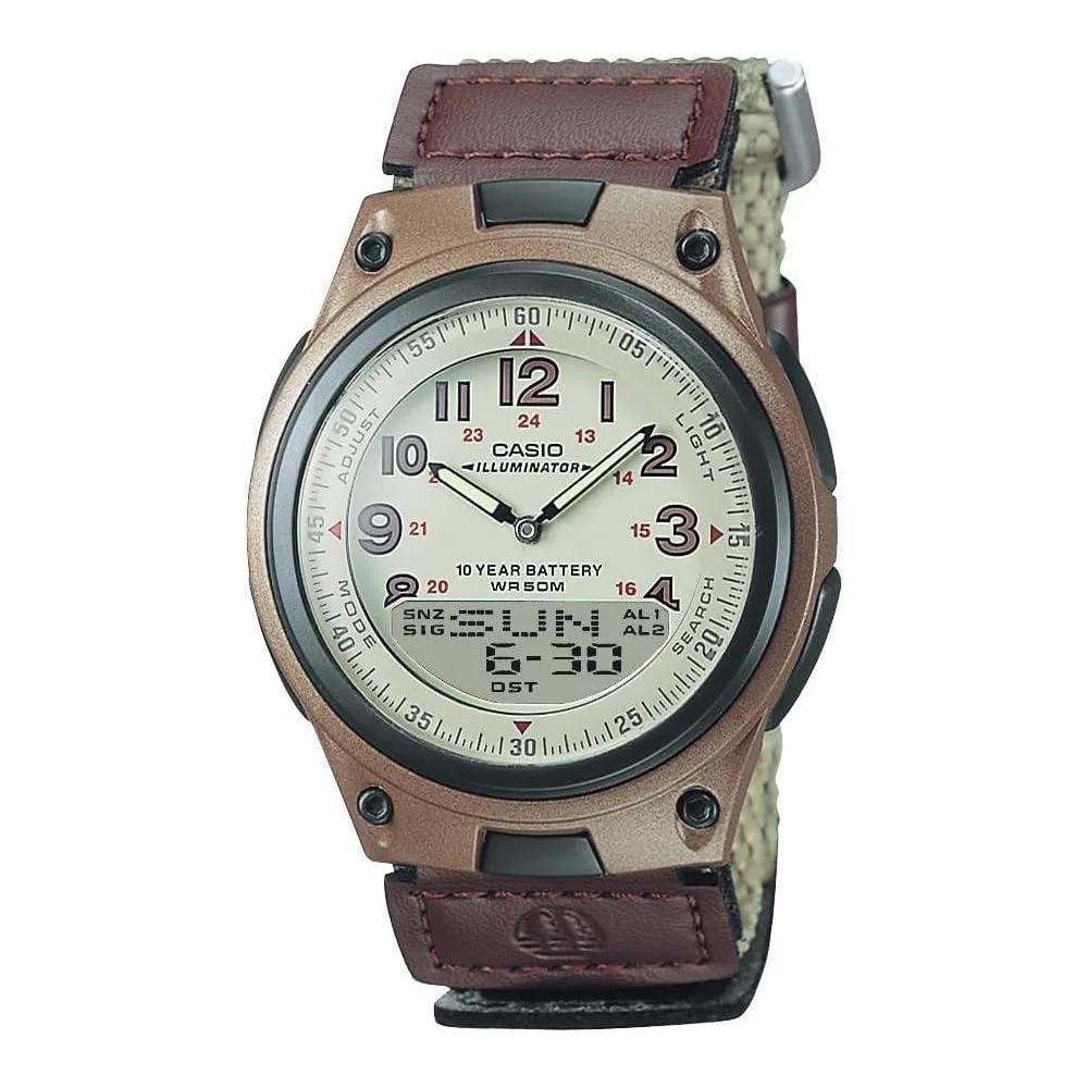 Casio AW80 Series | Men’s Analog-Digital Watch | 50M Water Resistance | Multi Alarms | 100 SEC Stopwatch | Countdown Timer | World Map for World Time | LED Light | LC Display | 10 Year Battery