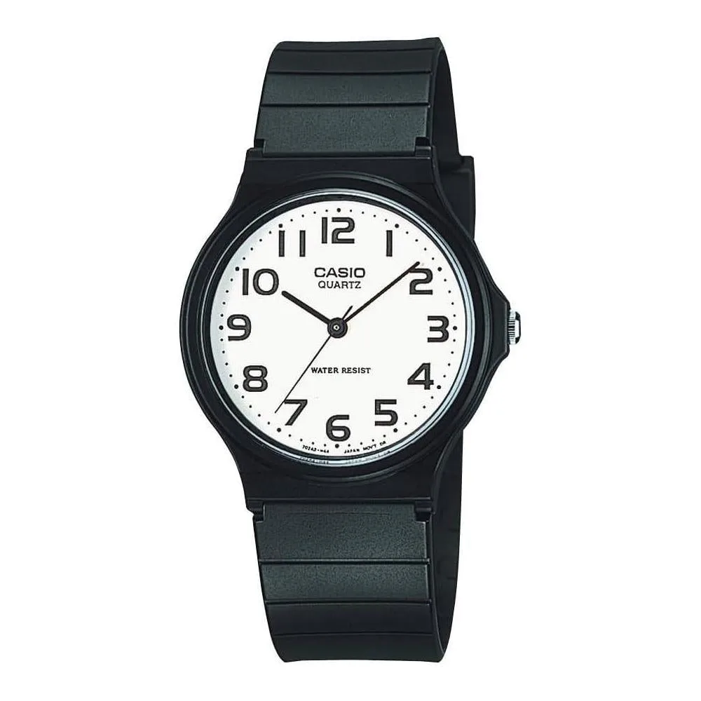 Casio MQ24 Series | Quartz Analog Watch for Men | Water Resistant | Resin Case | Resin Band | Resin Glass | Three Hand Analog (HR, Min, SEC) | Classic Design | 3 Year Battery