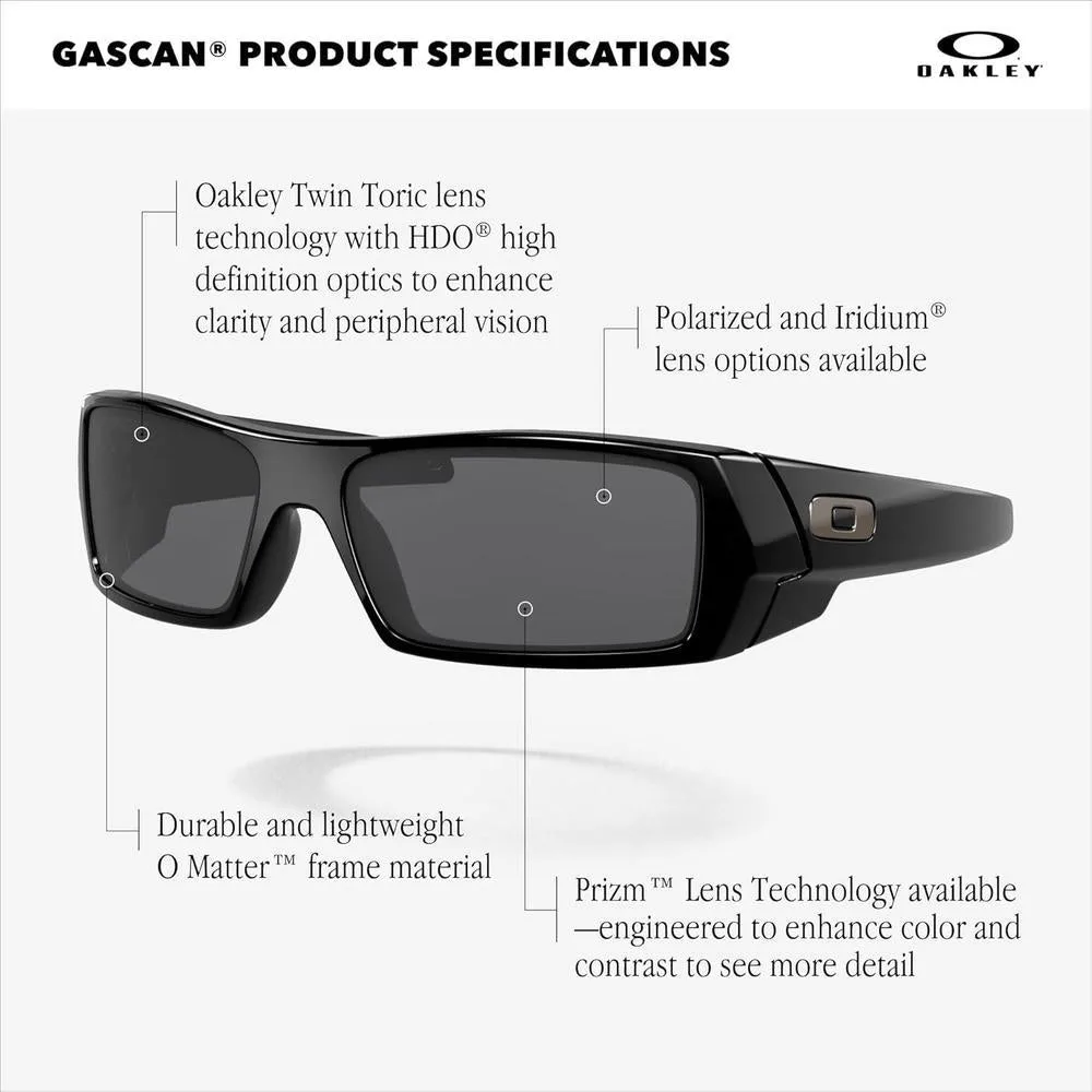 Gafas de sol rectangulares Oakley Oo9014 Gascan para hombre, diseño atrevido y protección avanzada UV