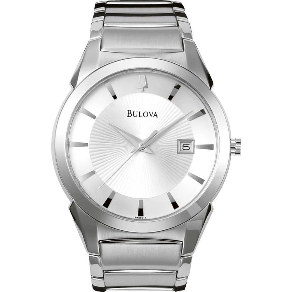 Bulova Men's 3-Hand Calendar Date Quartz Watch, Patterned Dial, 38mm Style: 96B015