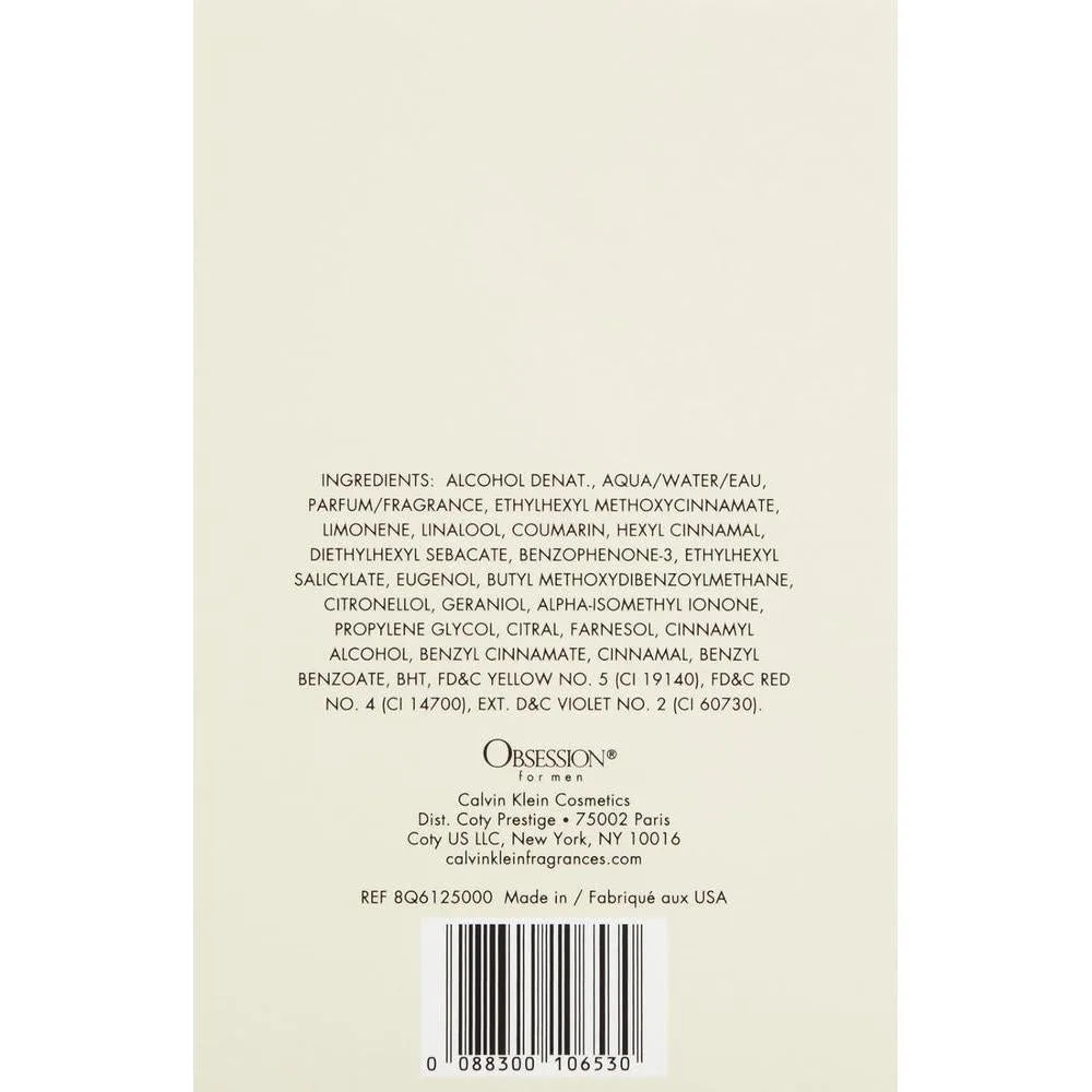 Calvin Klein Obsesión aftershave para hombres con bergamota, mandarina, lavanda y almizcle