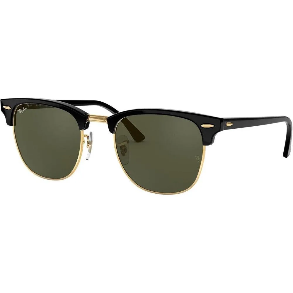 Ray-Ban Clubmaster RB3016 Lentes de sol cuadrados con montura de acetato, protección UV y opciones polarizadas