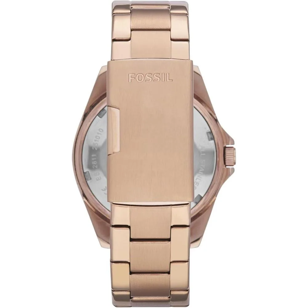 Reloj de pulsera multifuncional Fossil Riley para mujer, acero inoxidable, cronógrafo, resistente al agua, oro rosa