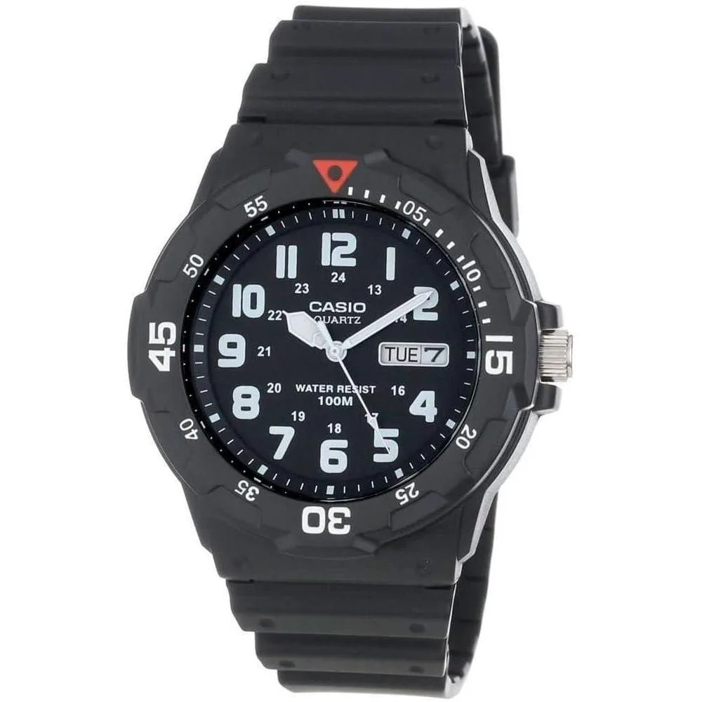 Casio MRW200H Series | Unisex Analog Watch | 100M WR | Stainless Steel Case | Resin Band | 2 Hand Analog (HR, Min, SEC) | Date Display | Screw Down Crown/Screw Down Caseback | 3 Year Battery