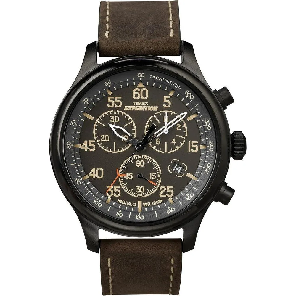 Timex Expedition Field Chronograph 43mm Men’s Analog Watch | INDIGLO Backlight | Durable Comfortable Adjustable Strap | Rugged Outdoor Watch | 100M Water Resistance