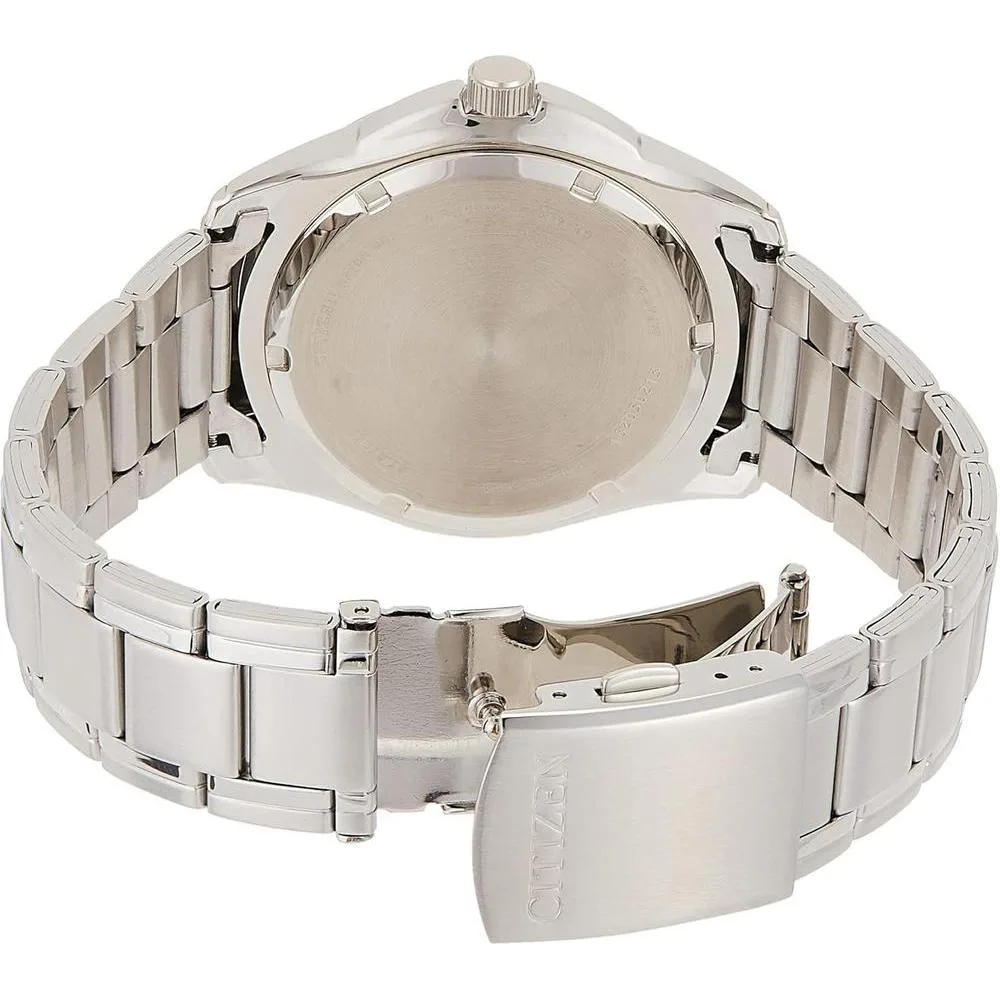 Citizen Reloj de cuarzo para hombre, acero inoxidable clásico, modelo AG8300-52L tono plateado, cronógrafo
