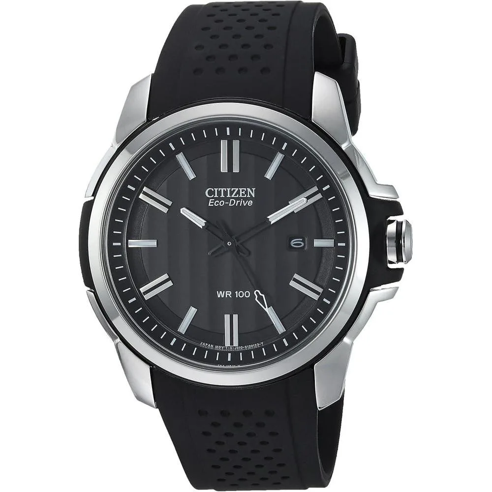 Citizen Eco-Drive Weekender Mens Watch, Stainless Steel with Polyurethane Strap