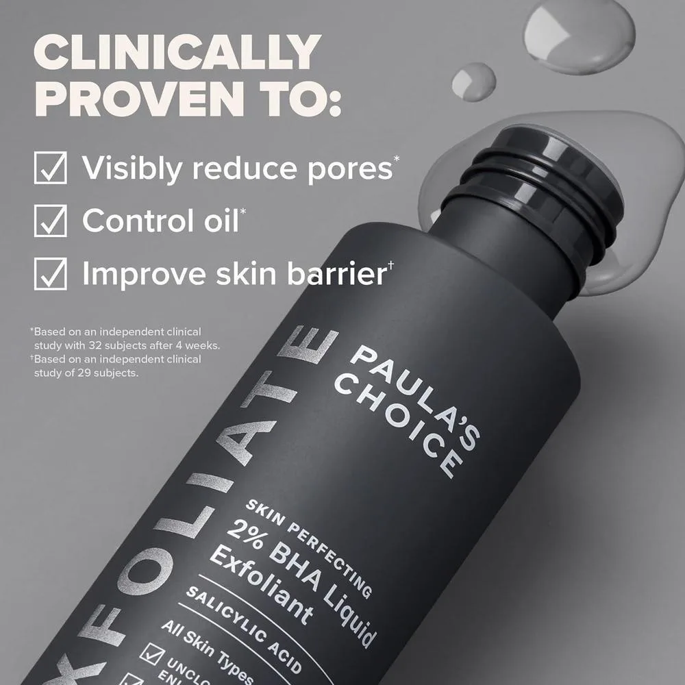 Perfeccionador De Piel Paula's Choice 2% BHA Ácido Salicílico, Exfoliante Líquido Para Puntos Negros Y Poros Abiertos, 118 Ml