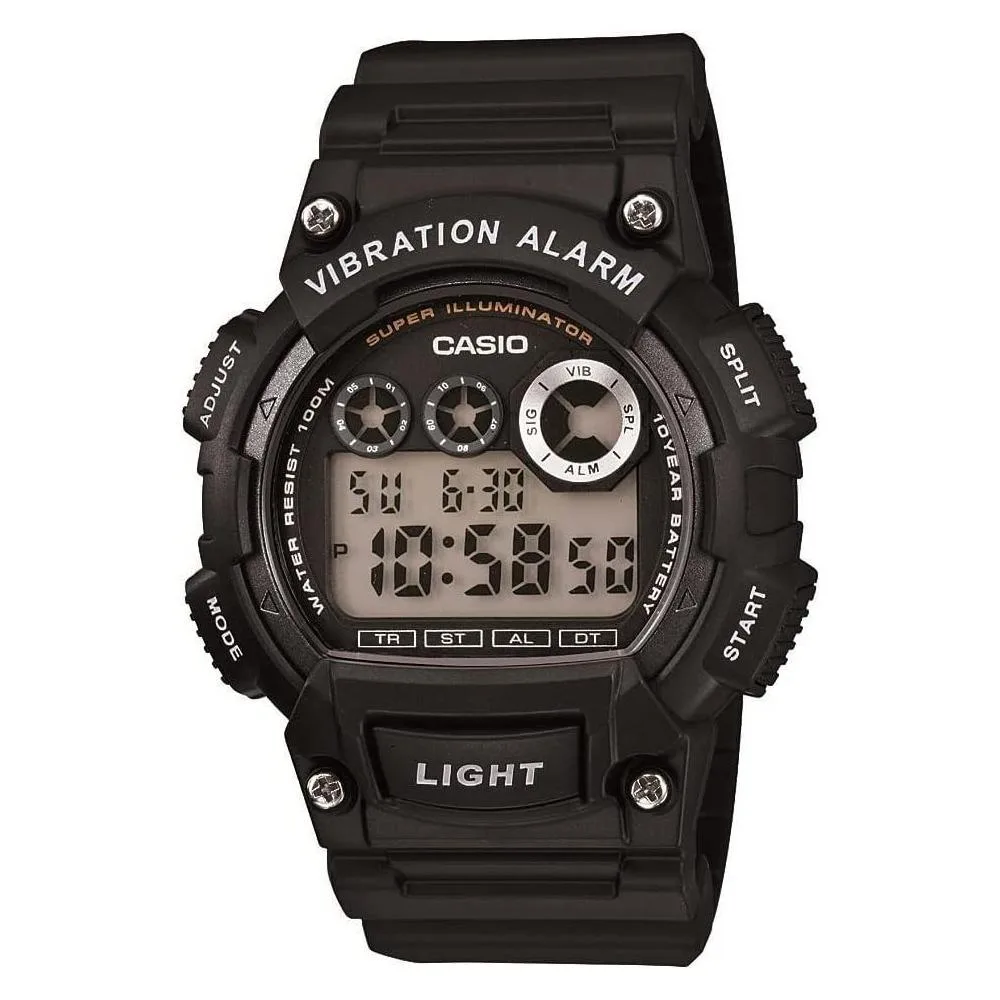 Casio W735H Series | Men’s Digital Watch | 1/100 SEC Stopwatch | Countdown Timer | Super Illuminator LED Light | 100 M Water Resistance | Daily Alarm | Auto Calendar | Dual Time | 10 Yr Battery