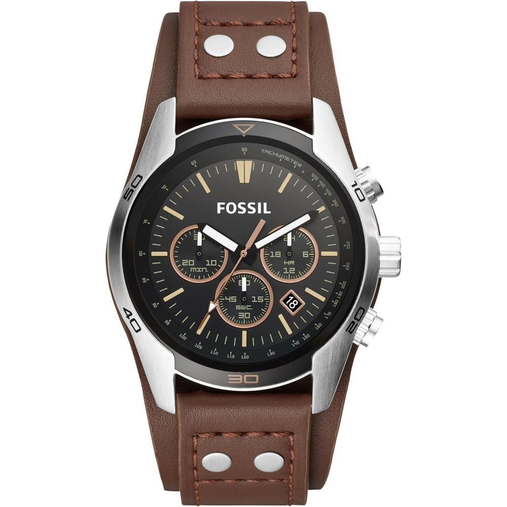 Fossil Men's Coachman Quartz Stainless Steel and Leather Chronograph Watch