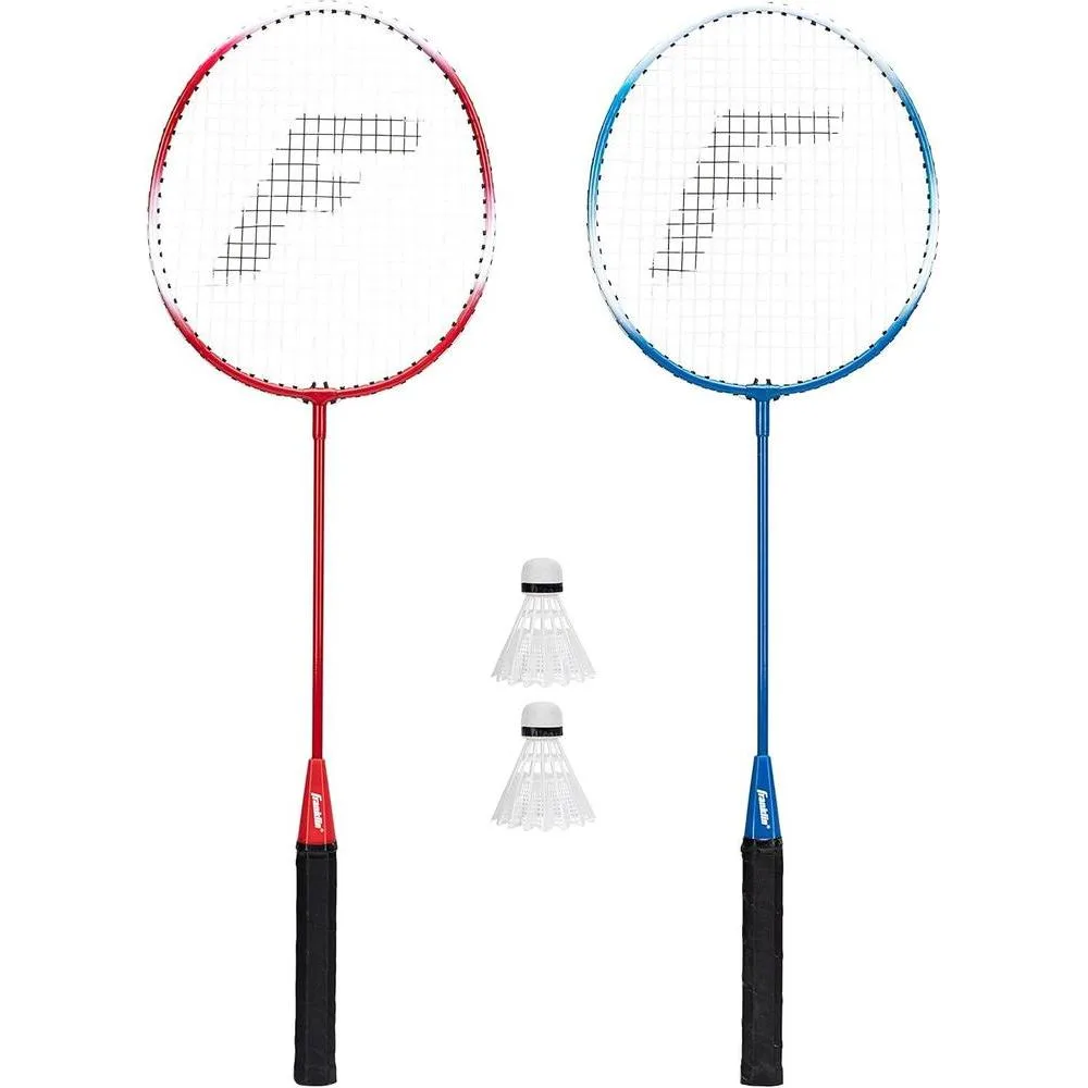 Franklin Sports Badminton Racquet Set + Birdie, Replacement Badminton Equipment for Kids and Adults, 2 Players, 4 Player Badminton Racquet Sets