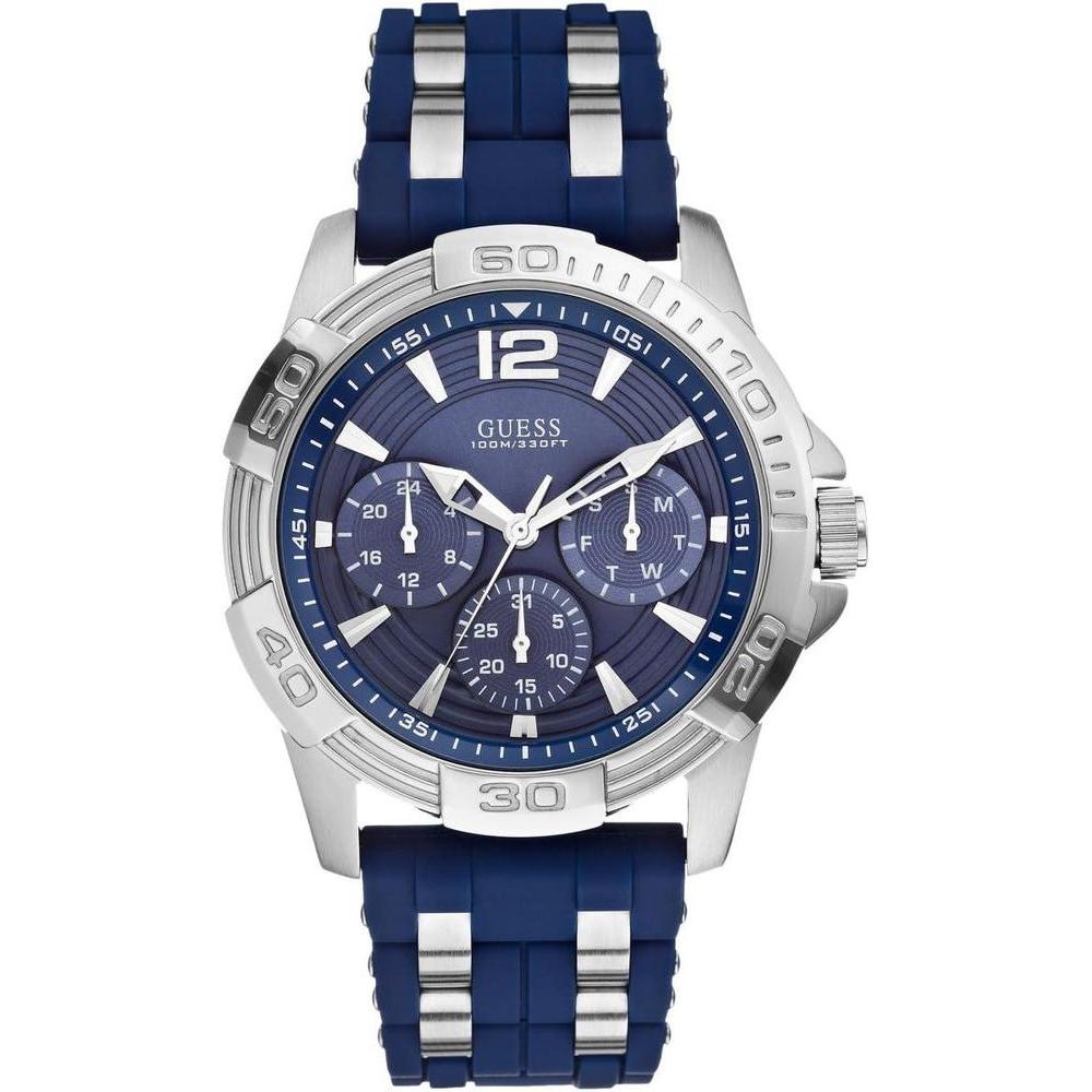 GUESS Iconic Blue Stainless Steel Stain Resistant Silicone Watch