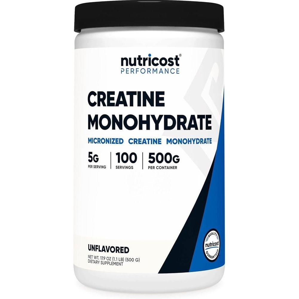 Monohidrato de creatina Nutricost, 100 porciones, 0,18 oz por porción, monohidrato de creatina pura, Paquete de 1, 1