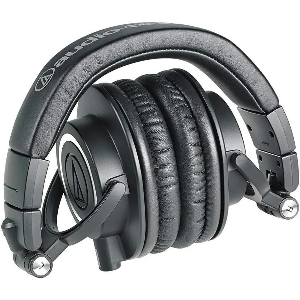 Audio-Technica ATH-M50X - Auriculares de monitor de estudio negro, grado profesional, criticamente aclamados.