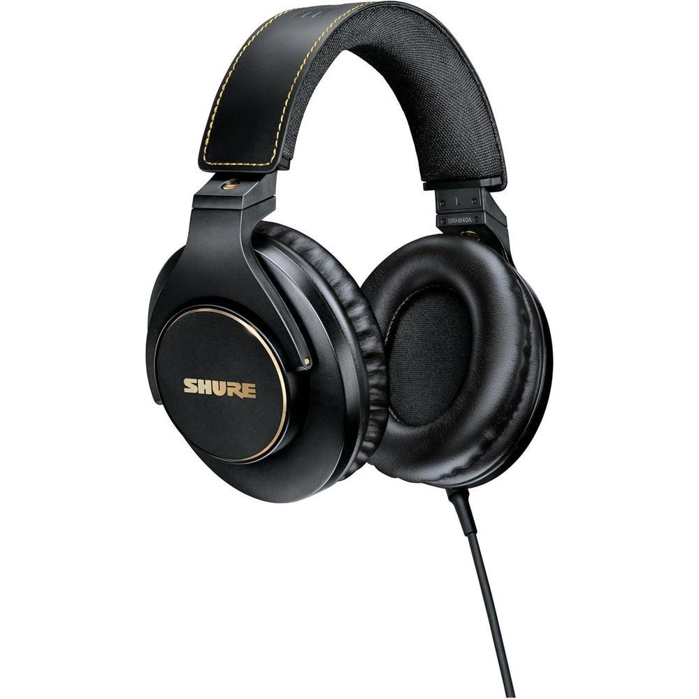 Shure SRH840A Over-Ear Wired Headphones for Critical Listening & Monitoring, Professional Headset, Tailored Frequency Response, Superior Detailed Sound, Adjustable & Collapsible Design - 2022 Version