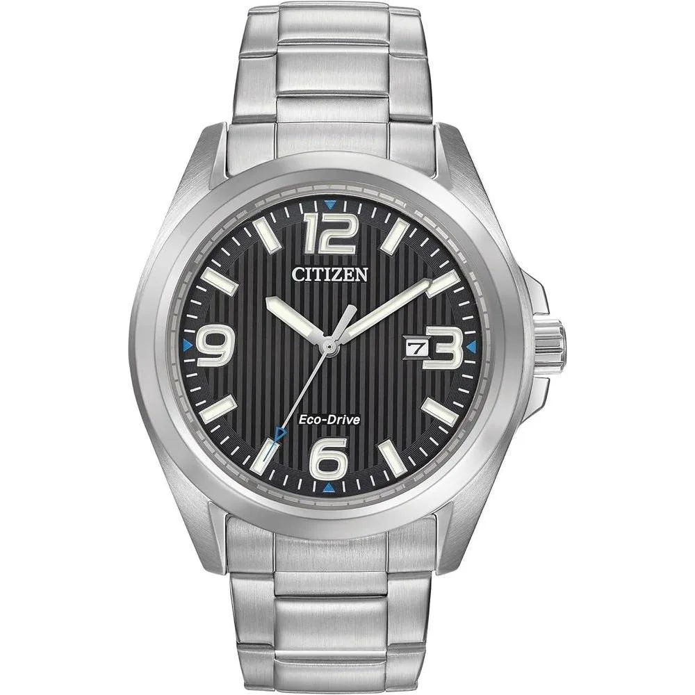 Citizen Men's Eco-Drive Weekender Garrison Field Watch in Stainless Steel, Black Dial (Model: AW1430-86E)