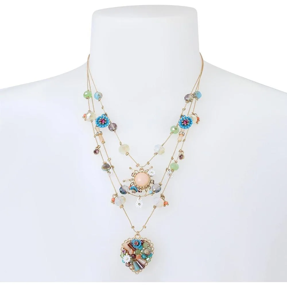 Betsey Johnson collar mujer en capas con dijes de mariposa, metal dorado, diseño delicado y ligero