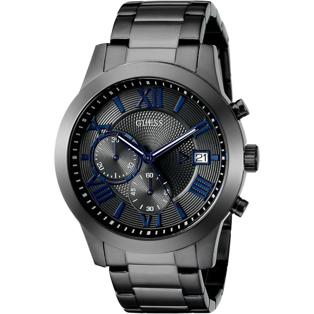 GUESS Men's Stainless Steel Gunmetal Chronograph Bracelet Watch