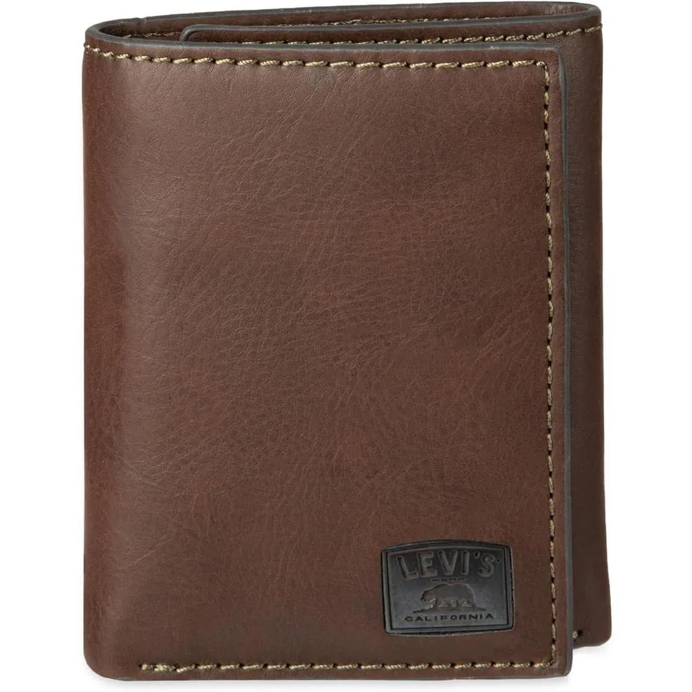 Levi's Men's Trifold Wallet-Sleek and Slim Includes Id Window and Credit Card Holder