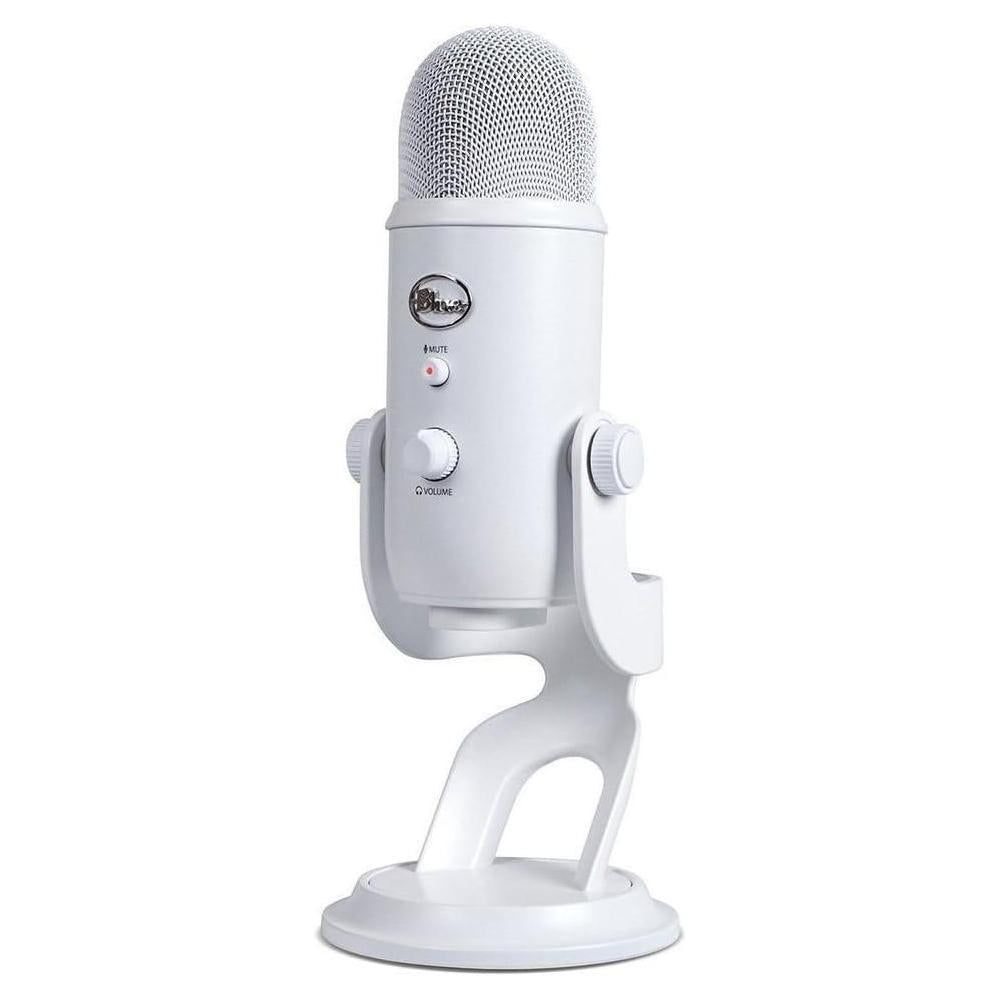 Logitech for Creators Blue Yeti USB Microphone for Gaming, Streaming, Podcasting, Twitch, YouTube, Discord, Recording for PC and Mac, 4 Polar Patterns, Studio Quality Sound, Plug & Play-Whiteout