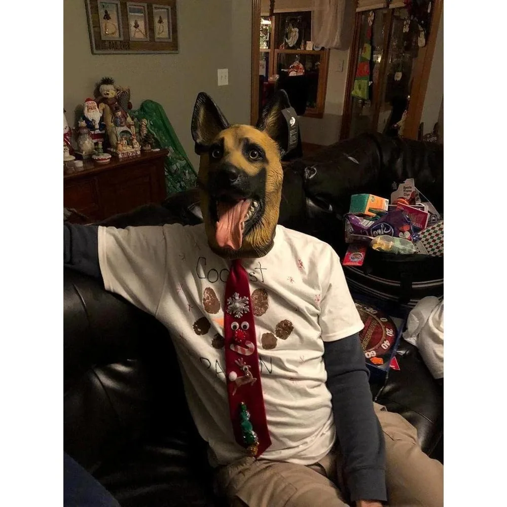 CreepyParty - Máscara de látex para cabeza de perro, ideal para Halloween y eventos festivos
