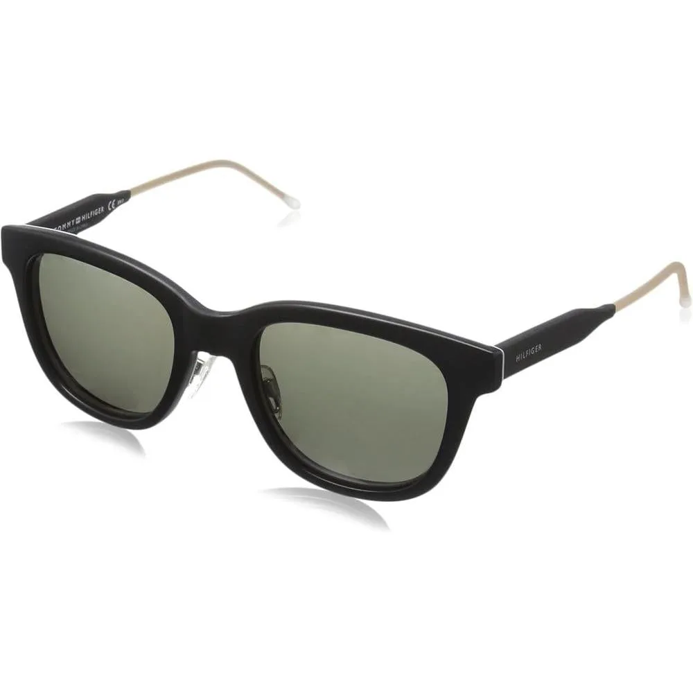 Tommy Hilfiger Sunglasses (Safilo Group) TH1352/S Rectangular Sunglasses, Black Gray Havana/Gray Green, 51 mm