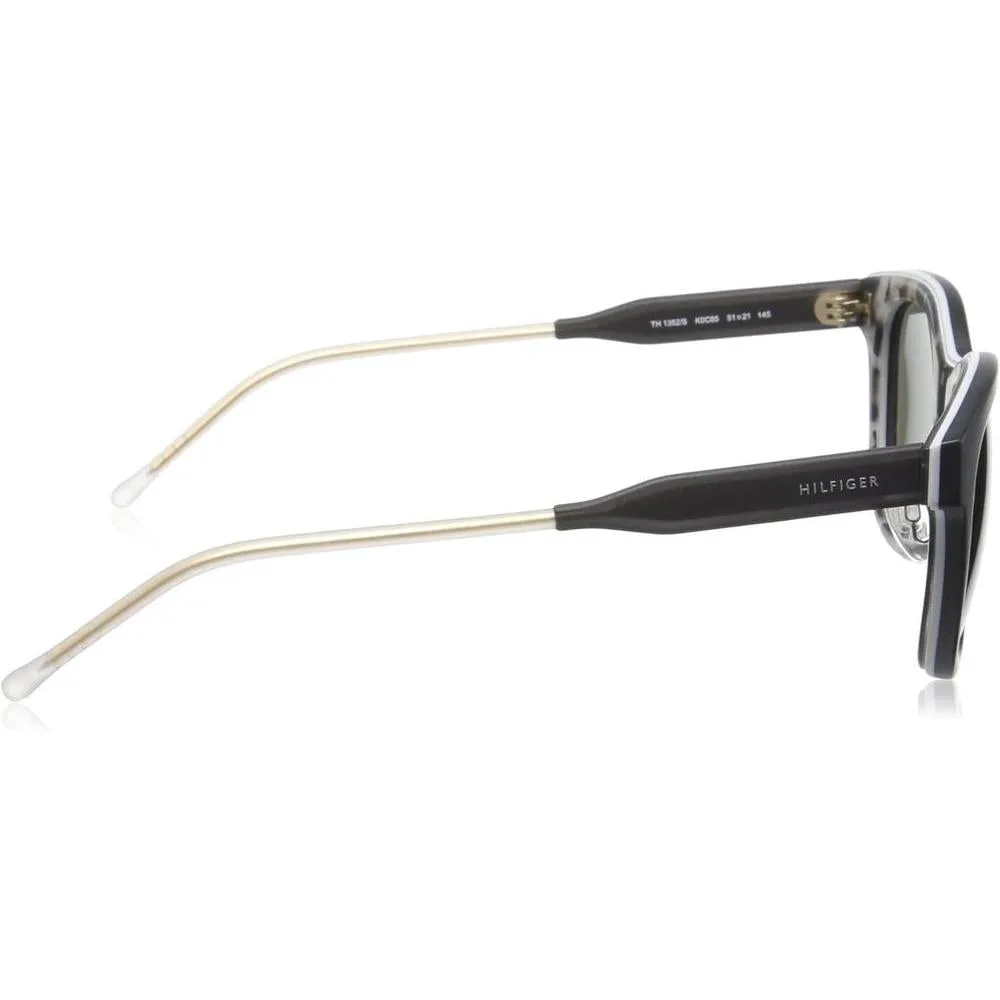 Tommy Hilfiger Gafas de sol unisex para adultos TH1352/S, diseño rectangular con marco de plástico negro mate completo