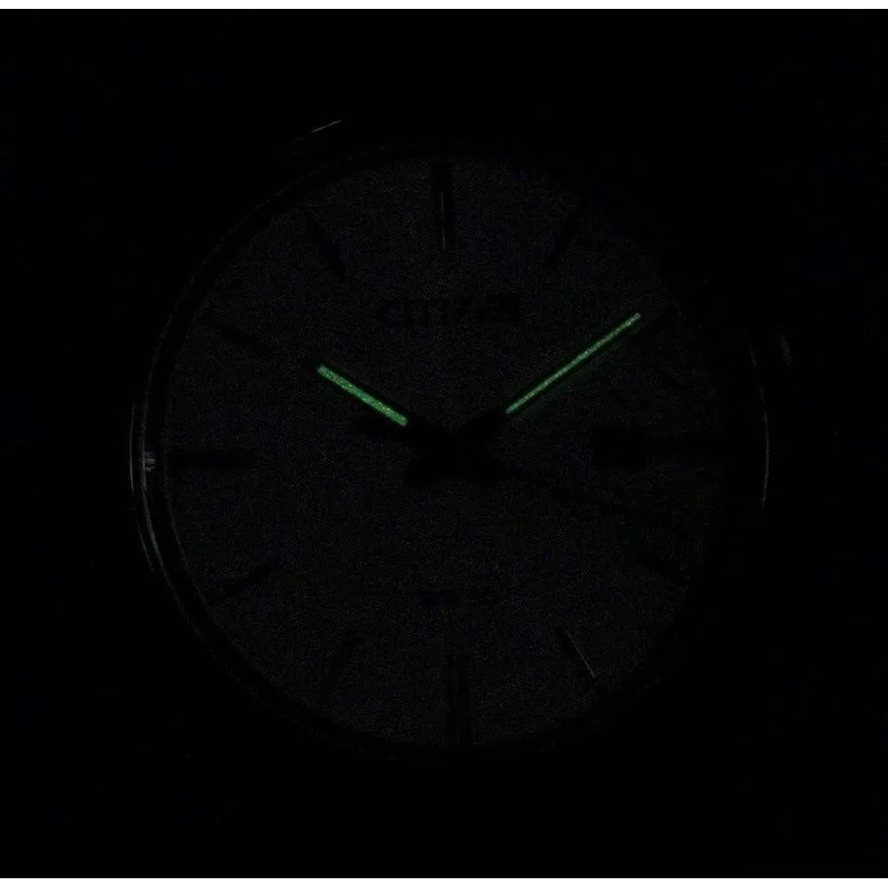 Citizen reloj de hombre, diseño casual, movimiento de cuarzo en acero inoxidable y cuero, color negro, modelo BI5000-01A