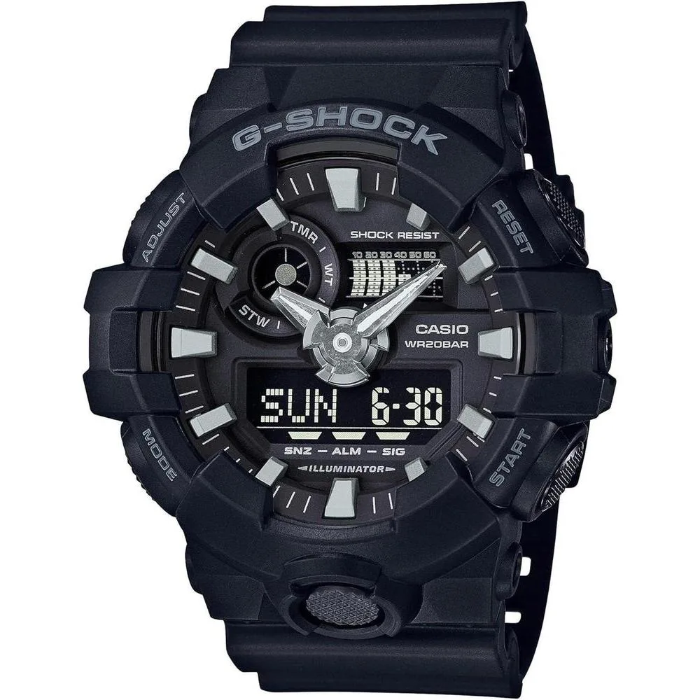 Casio Men's 'G Shock' Quartz Resin Casual Watch, Color:Black (Model: GA-700-1BDR)