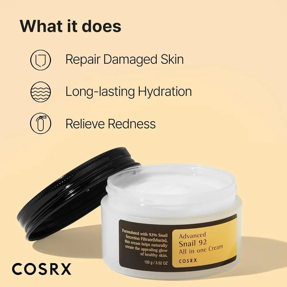 Cosrx Face Moisturizer Snail Mucin 92% + Hialurónico 100ml