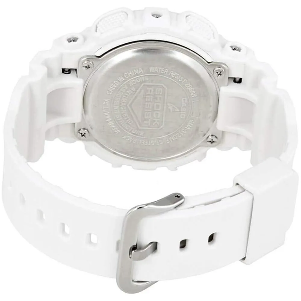 Reloj Casio G-Shock Blanco y Oro Rosa - Resistente al Agua y Golpes, Ideal para Mujer, Modelo GMS-S120MF-7A2CR