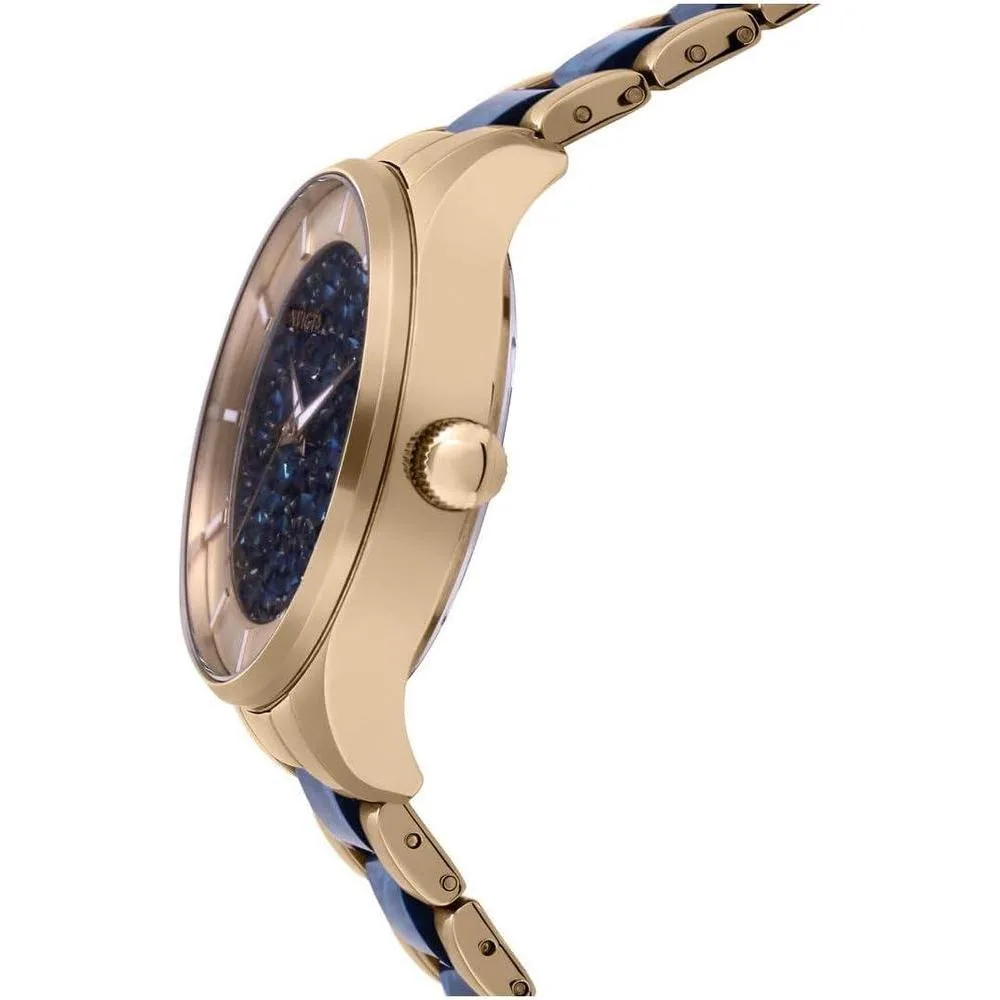 Invicta Reloj de dos tonos con pantalla analógica para mujer con movimiento de cuarzo y resistencia al agua