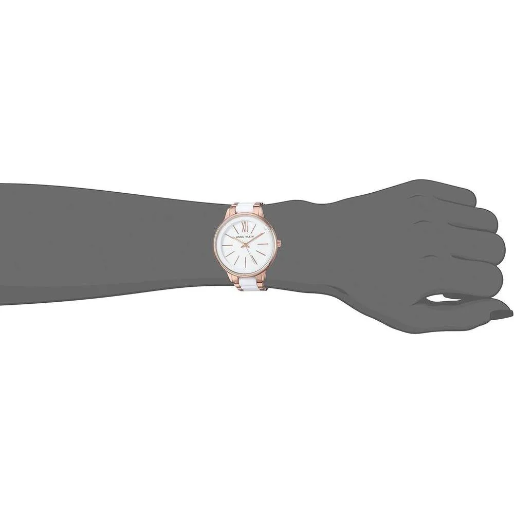 Reloj de pulsera de resina para mujer con cristal mineral resistente y movimiento de cuarzo japonés de Anne Klein