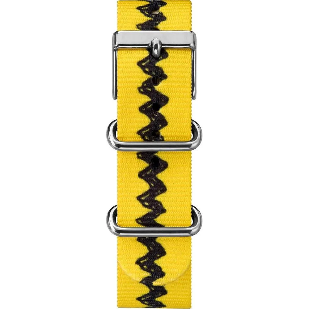 Timex x Peanuts Reloj Unisex Weekender con correa ajustable de nailon, esfera de Charlie Brown y luz nocturna Indiglo