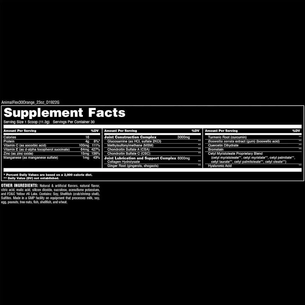 Animal Flex - Suplemento completo todo en uno, curcumina cúrcuma, colágeno, glucosamina, MSM, 30 cucharadas, polvo