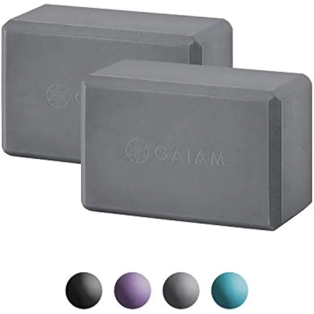 Gaiam Yoga Block - Supportive Latex-Free Eva Foam - Soft Non-Slip Surface with Beveled Edges for Yoga, Pilates, Meditation - Yoga Accessories for Stability, Balance, Deepen Stretches