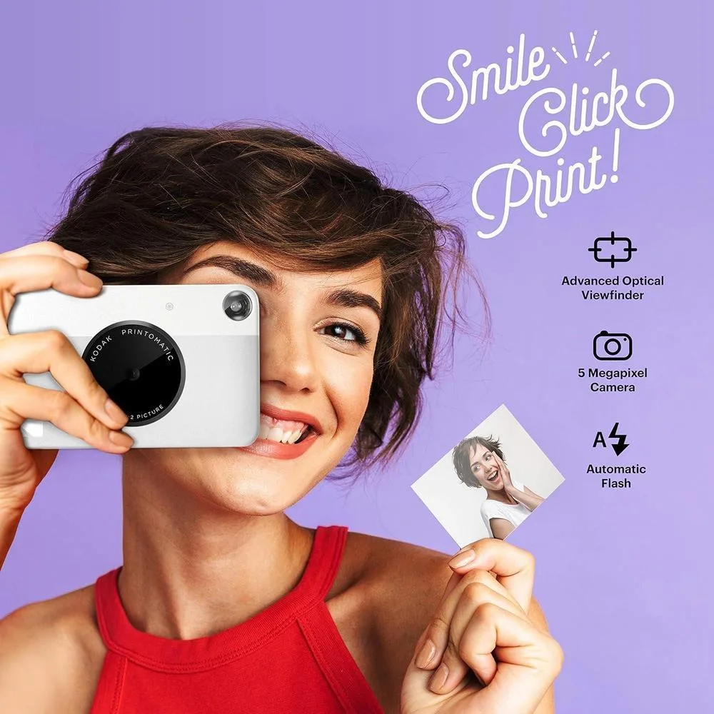 KODAK Printomatic Cámara digital con impresión instantánea a color en papel fotográfico ZINK con respaldo adhesivo