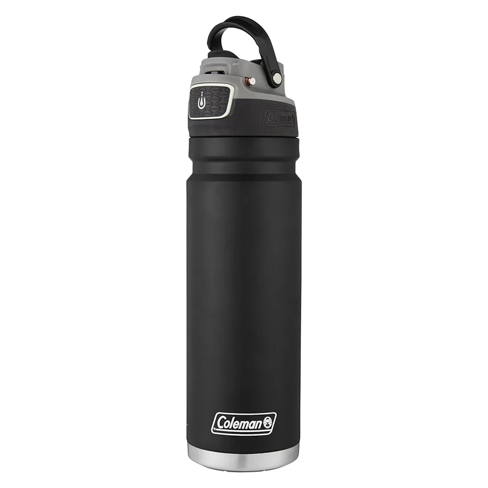 Coleman FreeFlow Vacuum-Insulated Stainless Steel Water Bottle with Leak-Proof Lid, 24oz/40oz Bottle with Button-Operated Lid & Carry Handle, Keeps Drinks Hot or Cold for Hours