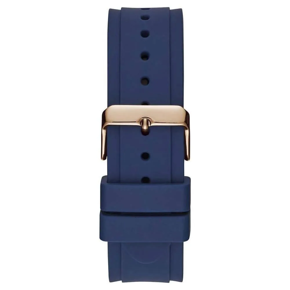 GUESS Reloj para hombre de cuarzo japonés con caja de acero inoxidable y correa de silicona resistente al agua 100 metros